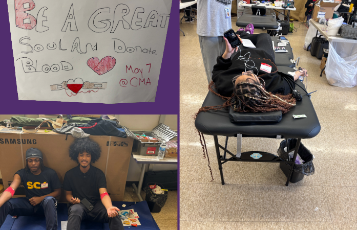  Students giving blood